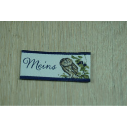 Webetikett "Meins" (Eule)